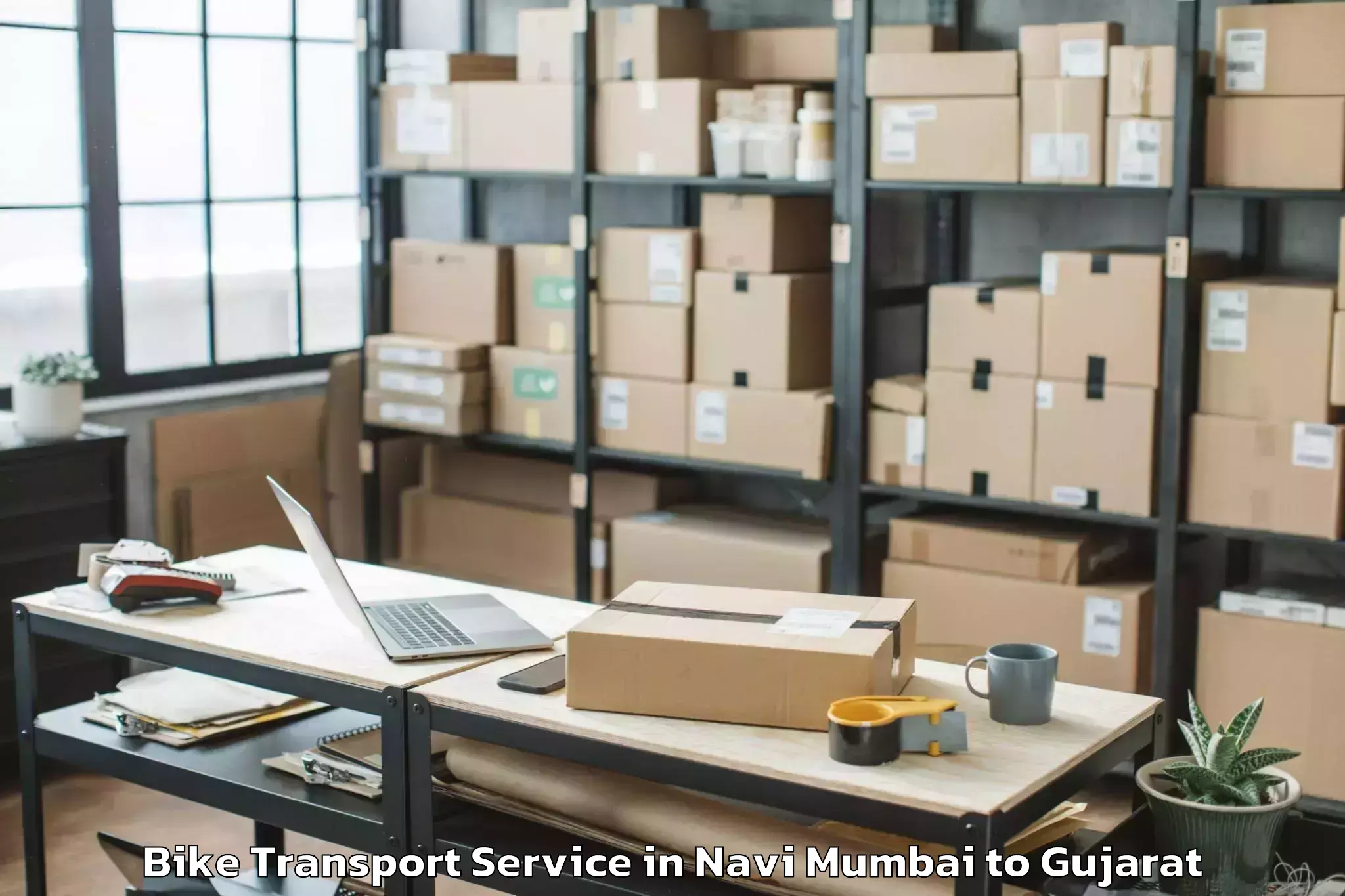 Hassle-Free Navi Mumbai to Lunawada Bike Transport